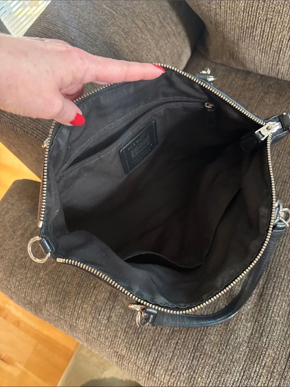 Coach Kelsey Black Pebbled Leather Satchel - Picture 7 of 7
